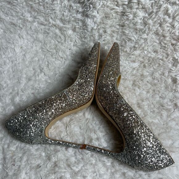 Marc Fisher Garicky Glitter Ombré gold and silver slip on heels pointed toe SZ8M - Picture 4 of 9